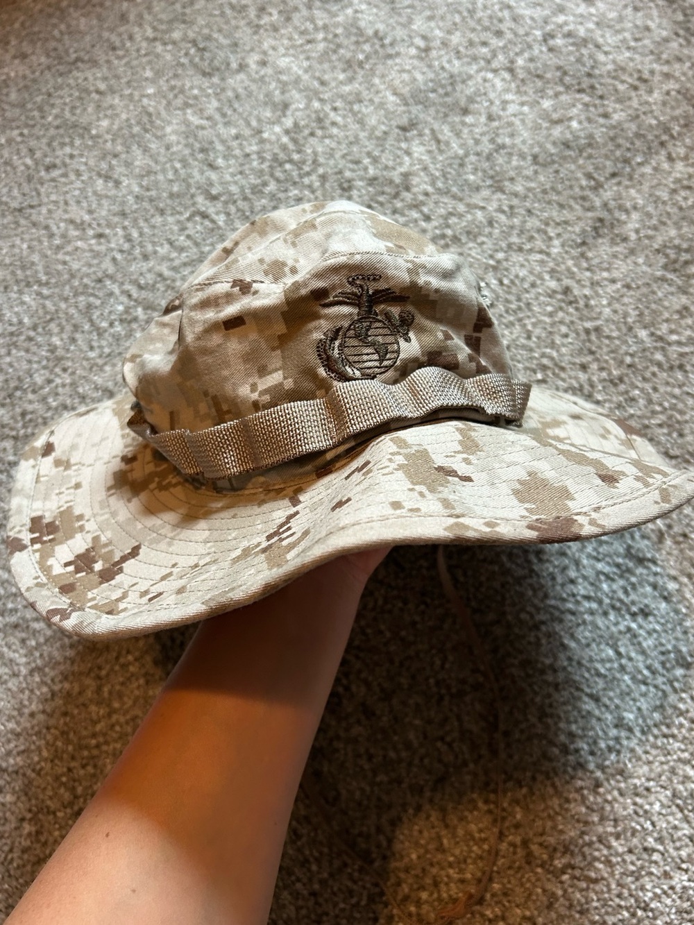 Embroidered Desert Digital Marine Corps Boonie Hat - Tan Camo